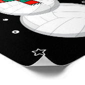 Volleybal Snowman Kerstcadeau T-shirt Xmas Snowmie Poster (Hoek)