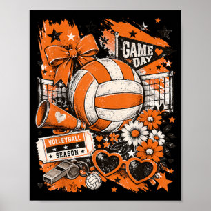 Volleybal Spel Dag Meisjes Volleybal Moeder Paars Poster