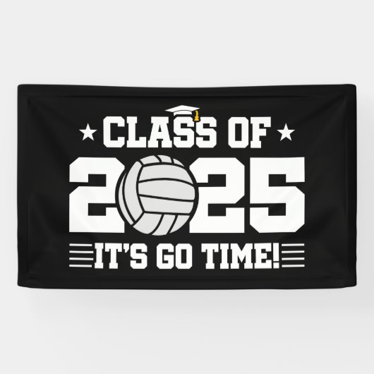 Volleybal Speler Afstuderen Klasse van 2025 Senior Spandoek (Horizontaal)