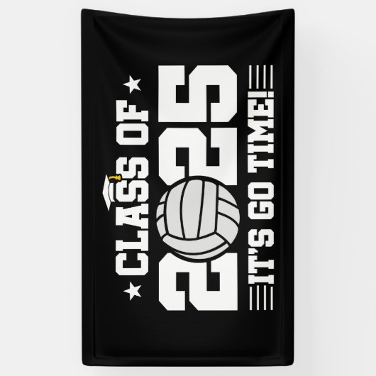 Volleybal Speler Afstuderen Klasse van 2025 Senior Spandoek (Verticaal)