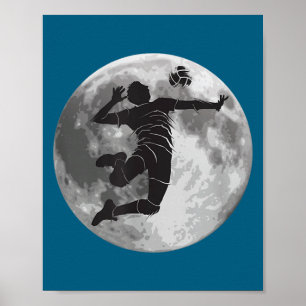 Volleybal Speler Coach Fan Volleybal Kind Man Poster