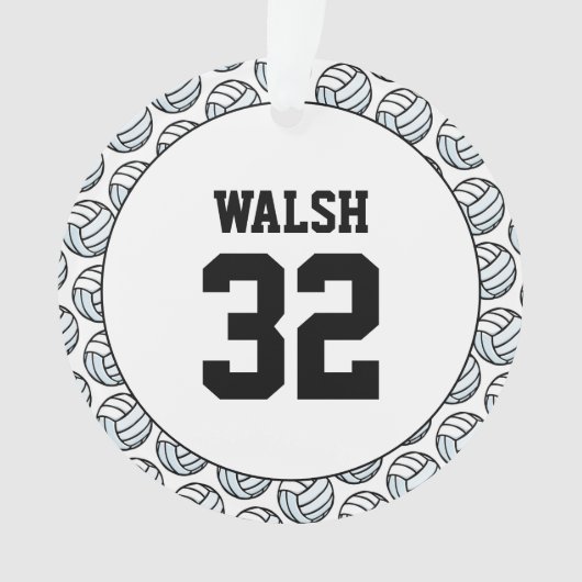 Volleybal Speler NAAM Nummer Sport Net Plezier Ornament (voorkant)