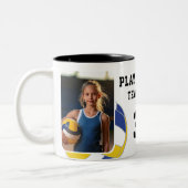 Volleybal Speler Naam Nummer Team 2 Foto's Tweekleurige Koffiemok (Links)