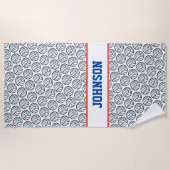 Volleybal Speler NAAM Sport Fan Fun Strandlaken (Voorkant)