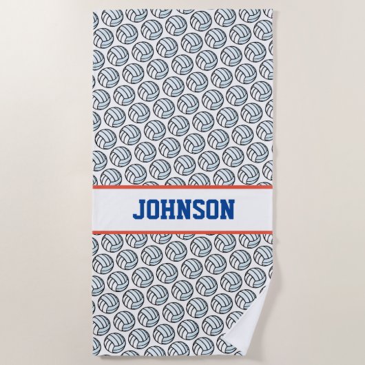 Volleybal Speler NAAM Sport Fan Fun Strandlaken (Voorkant)