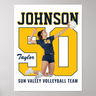 Volleybal Speler Nummer Aangepaste Foto Sport Poster