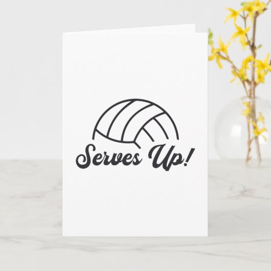 Volleybal speler serveert omhoog bal volleybal cad kaart (Gele Bloem)