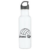 Volleybal speler serveert omhoog bal volleybal cad waterfles  (Voorkant)