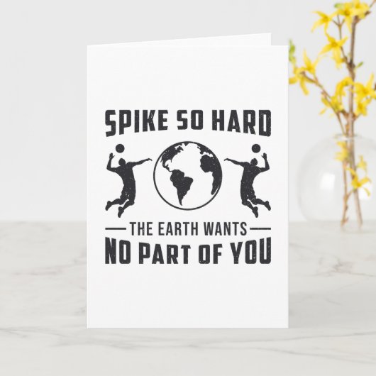 Volleybal speler Spike zo hard volleybal cadeau Kaart (Gele Bloem)