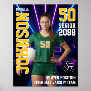 Volleybal Speler Team Foto Op Maat Sport Senior Poster