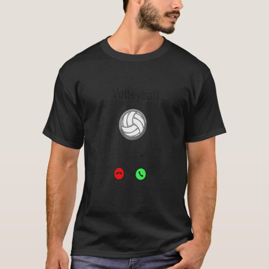 Volleybal Speler Team Telefoon Display Volle T-shirt (Voorkant)