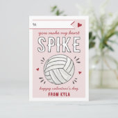 Volleybal Spike Classroom Valentijnsdag Kaart (Staand voorkant)