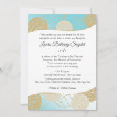 Volleybal Sport Bat Mitswa blauw en goud Kaart (Voorkant)