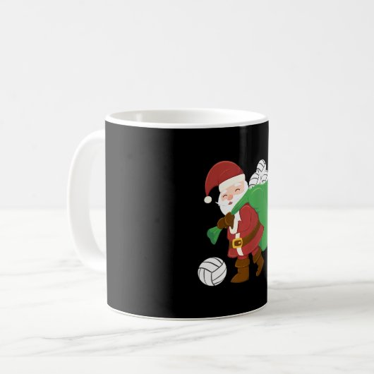 Volleybal Sport Fan Speler Kerstmis Sinterklaas Koffiemok (Voorkant links)