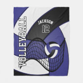 Volleybal 🏐 Sport in donkerblauw, wit en zwart Fleece Deken (Voorkant)