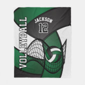 Volleybal 🏐 Sport in donkergroen, wit en zwart Fleece Deken (Voorkant)