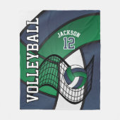 Volleybal 🏐 Sport in Navy Blue, White en Green Fleece Deken (Voorkant)