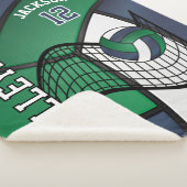 Volleybal 🏐 Sport in Navy Blue, White en Green Sherpa Deken (3/4)