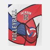 Volleybal 🏐 Sport in rood, wit en blauw Fleece Deken (Voorkant)
