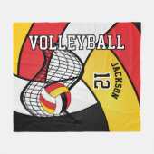 Volleybal 🏐 Sport in rood, zwart en geel Fleece Deken (Voorkant (Horizontaal))