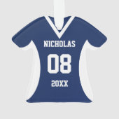 Volleybal Sport Jersey Blauw Ornament (achterkant)