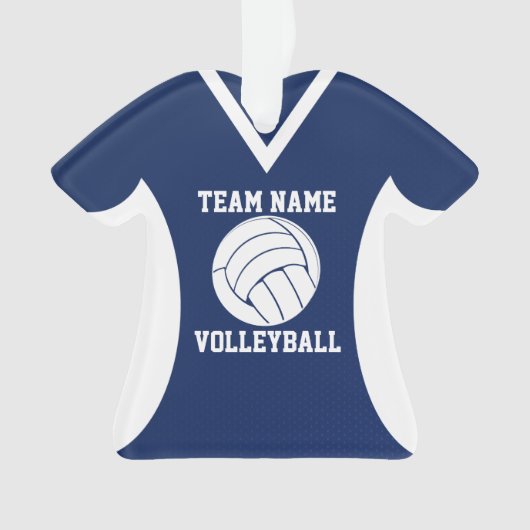 Volleybal Sport Jersey Blauw Ornament (voorkant)