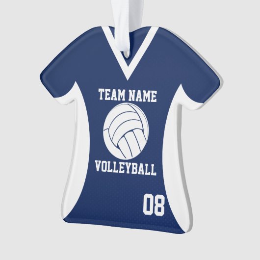 Volleybal Sport Jersey Blauw Ornament (voorkant)