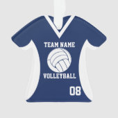 Volleybal Sport Jersey Blauw Ornament (voorkant)