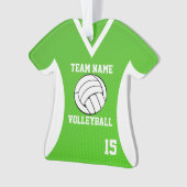 Volleybal Sport Jersey Groen met Foto Ornament (voorkant)
