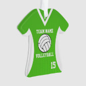 Volleybal Sport Jersey Groen met Foto Ornament (voorkant)