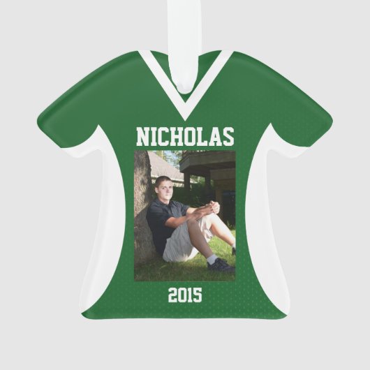 Volleybal Sport Jersey Groen met Foto Ornament (achterkant)