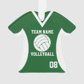 Volleybal Sport Jersey Groen met Foto Ornament (voorkant)