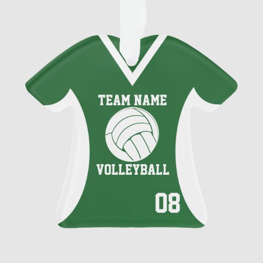 Volleybal Sport Jersey Groen met Foto Ornament (voorkant)