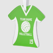 Volleybal Sport Jersey Groen met Foto Ornament (voorkant)