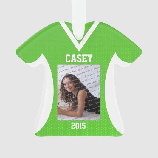 Volleybal Sport Jersey Groen met Foto Ornament (achterkant)