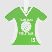 Volleybal Sport Jersey Groen met Foto Ornament (voorkant)