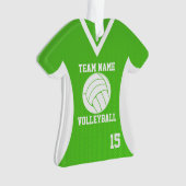 Volleybal Sport Jersey Groen met Foto Ornament (voorkant)
