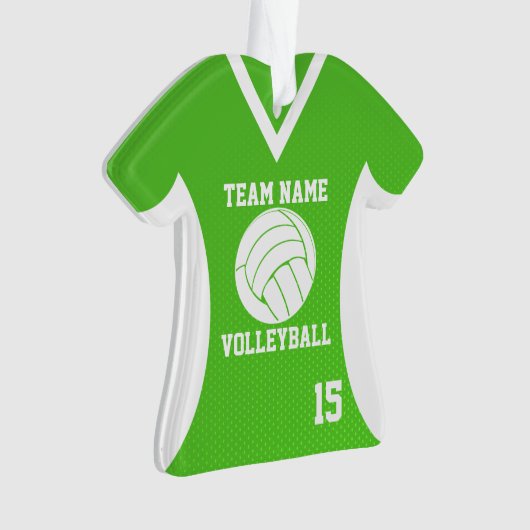 Volleybal Sport Jersey Groen met Foto Ornament (voorkant)