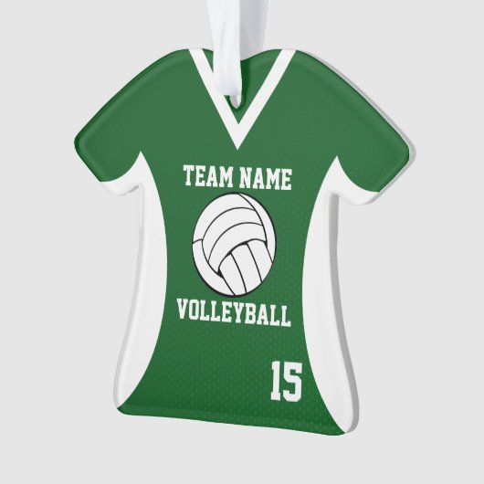 Volleybal Sport Jersey Groen met Foto Ornament (voorkant)