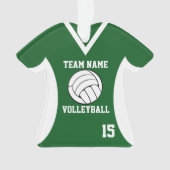 Volleybal Sport Jersey Groen met Foto Ornament (voorkant)