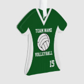Volleybal Sport Jersey Groen met Foto Ornament (voorkant)