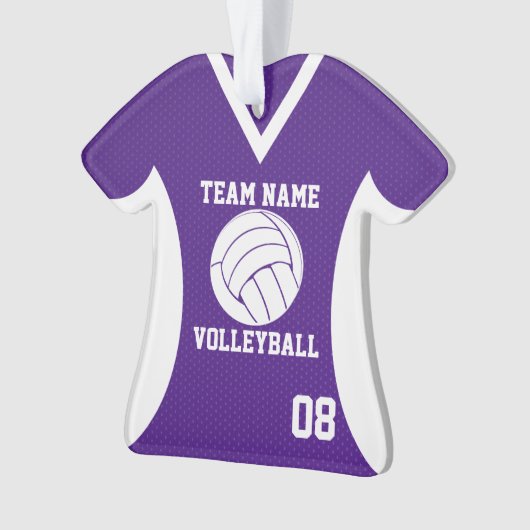 Volleybal Sport Jersey Paarse met Foto Ornament (voorkant)