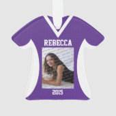 Volleybal Sport Jersey Paarse met Foto Ornament (achterkant)