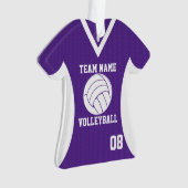 Volleybal Sport Jersey Paarse met Foto Ornament (voorkant)