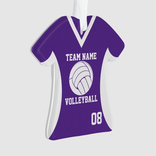 Volleybal Sport Jersey Paarse met Foto Ornament (voorkant)