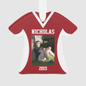 Volleybal Sport Jersey Rood met Foto Ornament (achterkant)