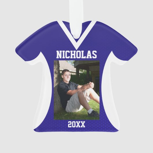 Volleybal Sport Jersey Royal met foto Ornament (achterkant)