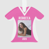 Volleybal Sport Jersey Roze met Foto Ornament (achterkant)