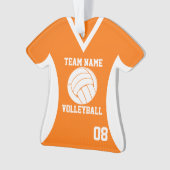 Volleybal Sport Jersey Sinaasappel met Foto Ornament (voorkant)