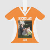 Volleybal Sport Jersey Sinaasappel met Foto Ornament (achterkant)